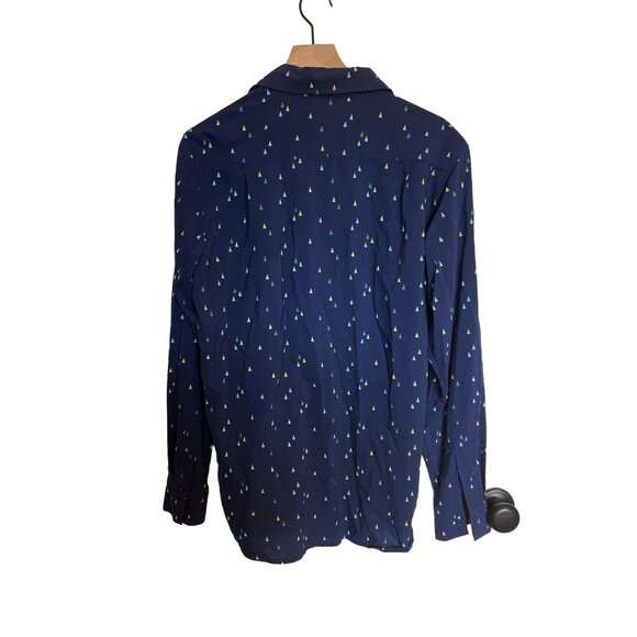 TIPSEY ELVES MEN'S TREE TIME LONG-SLEEVE BUTTON DOWN SHIRT MEDIUM - Picture 2 of 4